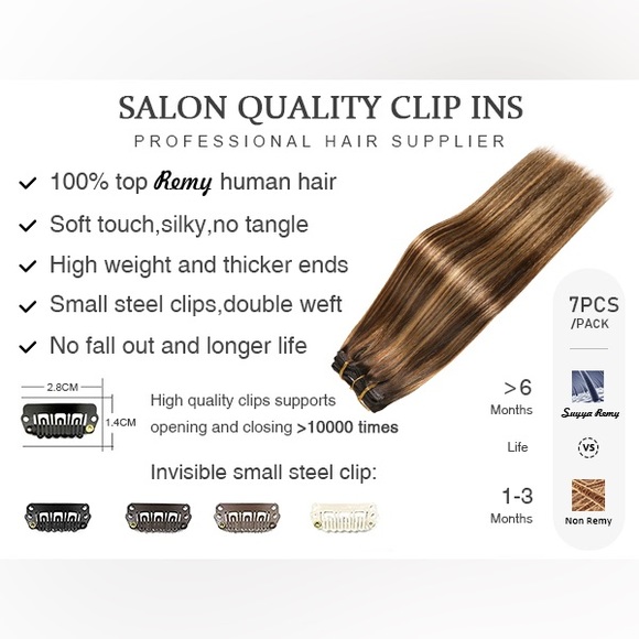 HUMAN HAIR Remy Double Weft Ombre Balayage Chocolate Brown to Caramel Blonde - Picture 9 of 14